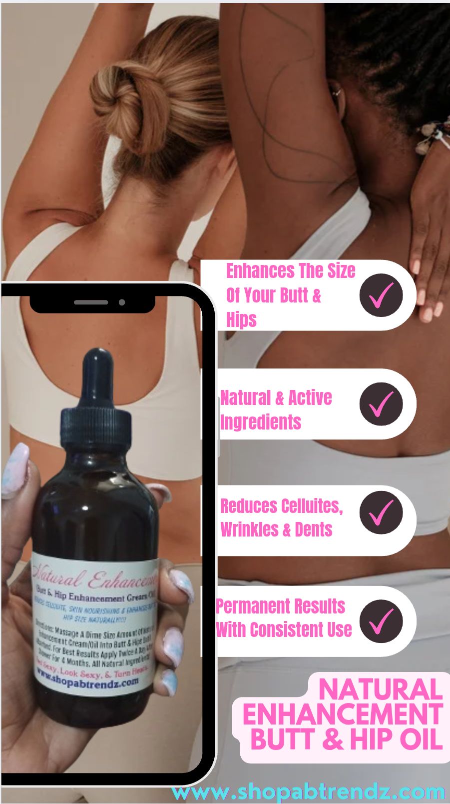 Natural Enhancement Butt & Hip Oil