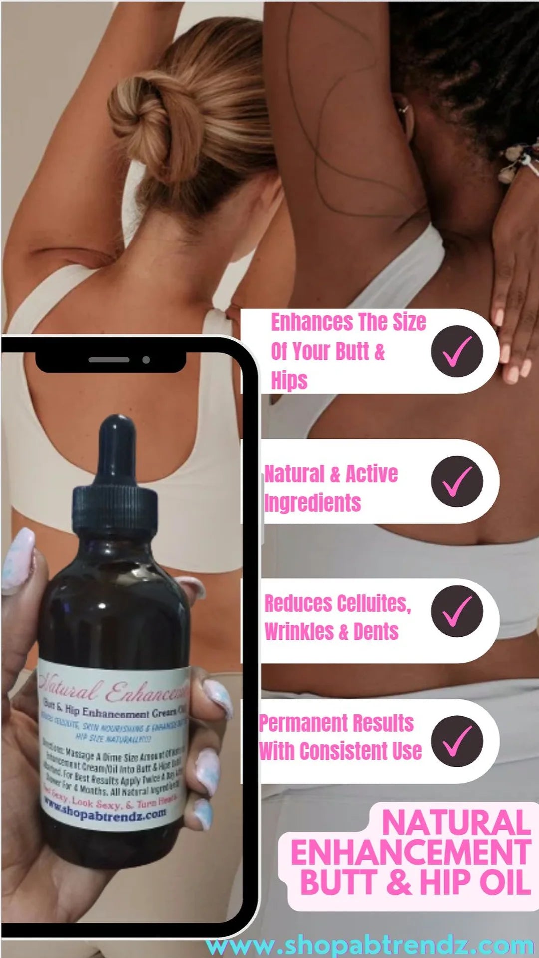 Natural Enhancement Butt & Hip Oil